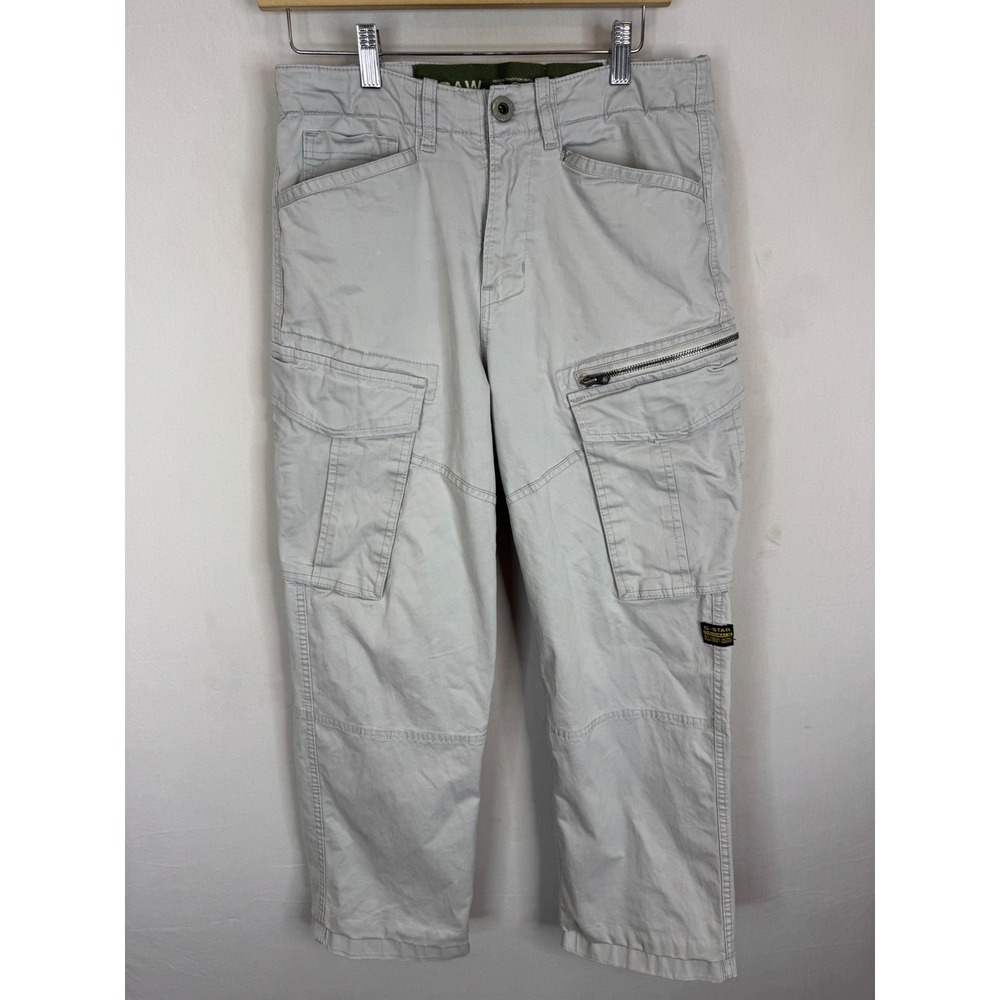 G-Star Raw Cargo Pants Men 30X29 Light Grey Straight Leg Utility Trousers hemmed